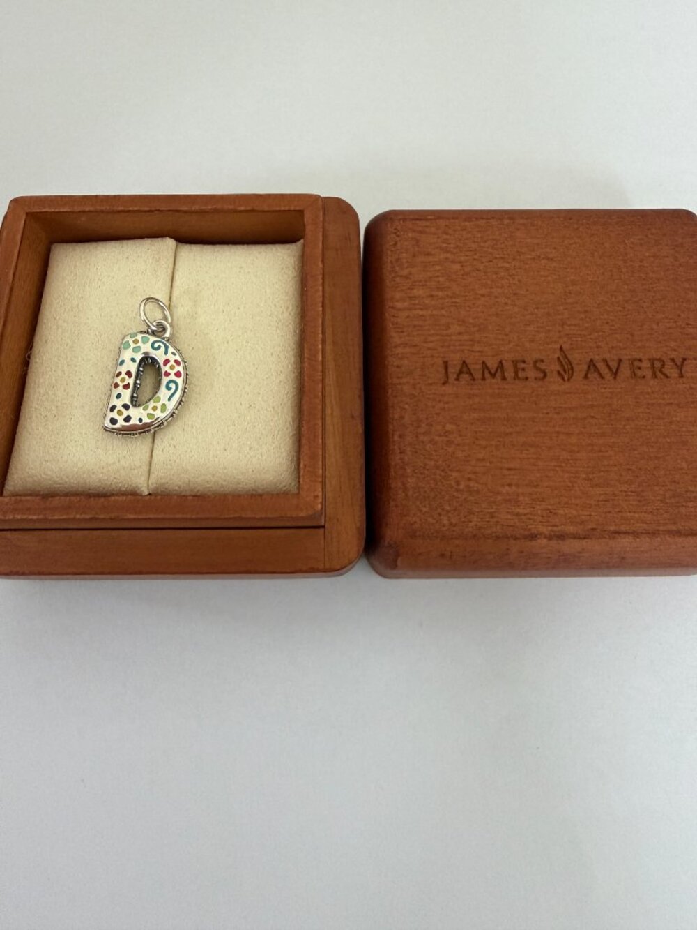James Avery Enamel Consuela Floral Initial D Charm - Picture 2 of 7